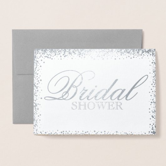 Elegante zilveren bruids douche uitnodiging (Voorkant met envelop)