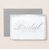 Elegante zilveren bruids douche uitnodiging (Voorkant met envelop)