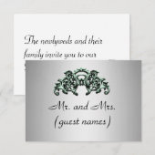 ELEGANTE ZILVEREN BRUILOFT ESCORT KAART (Voorkant / Achterkant)