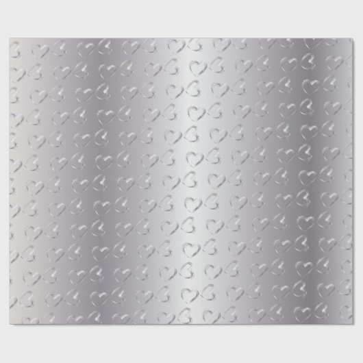 Elegante zilveren bruiloft harten cadeaupapier (Vlak)