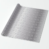 Elegante zilveren bruiloft harten cadeaupapier (Uitgerold)