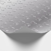 Elegante zilveren bruiloft harten cadeaupapier (Hoek)