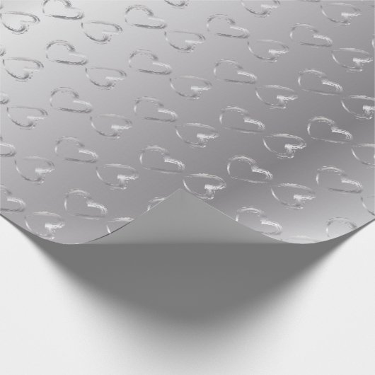 Elegante zilveren bruiloft harten cadeaupapier (Hoek)