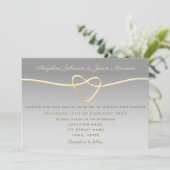 Elegante Zilveren Bruiloft Kaart (Staand voorkant)