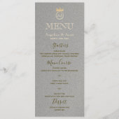 Elegante Zilveren Bruiloft Menu (Voorkant)