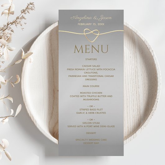 Elegante Zilveren Bruiloft Menu