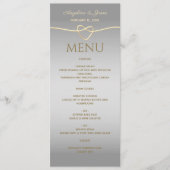 Elegante Zilveren Bruiloft Menu (Voorkant)