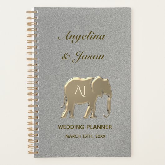 Elegante Zilveren Bruiloft Planner (Voorkant)