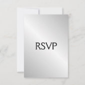 Elegante zilveren bruiloft RSVP met Menu (Achterkant)