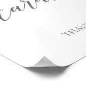 Elegante Zilveren Calligraphy Trouwkaart Bord Poster (Hoek)