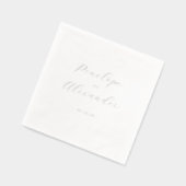 Elegante Zilveren Cursive Namen Folie Servetten (Links)