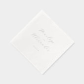 Elegante Zilveren Cursive Namen Folie Servetten (Rechts)