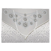 Elegante Zilveren Diamant Prinses Bruid Huwelijk Groot Cadeauzakje (Achterkant)