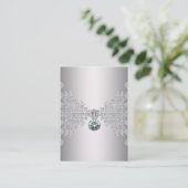 Elegante zilveren diamant visitekaartje template (Staand voorkant)