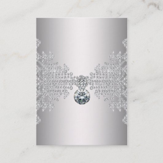 Elegante zilveren diamant visitekaartje template (Voorkant)