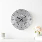 Elegante zilveren diamanten 25e trouwdag grote klok (Huis)