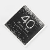 Elegante zilveren diamanten 40e verjaardagsfeest servet (Hoek)