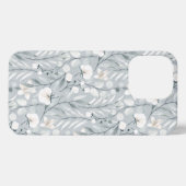 Elegante zilveren dollar Eucalyptus iPhone Hoesje (Achterkant horizontaal)