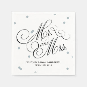 Elegante zilveren dot servet