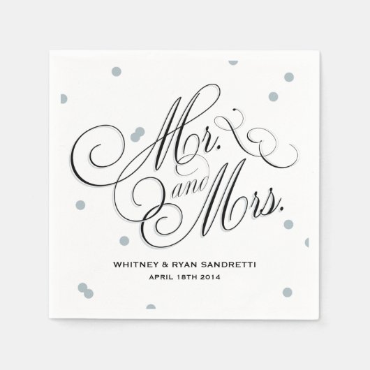 Elegante zilveren dot servet (Voorkant)