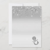 Elegante Zilveren Drip VeiligheidsSpeld Baby Borre Kaart (Achterkant)