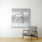 Elegante zilveren druppels Sweet 16 Wandkleed (In Situ (horizontaal))