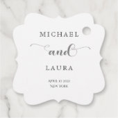 Elegante zilveren eenvoudige bruiloft bedankjes labels (Achterkant)