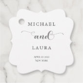 Elegante zilveren eenvoudige bruiloft bedankjes labels (Voorkant)