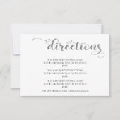 Elegante Zilveren Eenvoudige Huwelijks Richtingen Notitiekaartje (Voorkant)