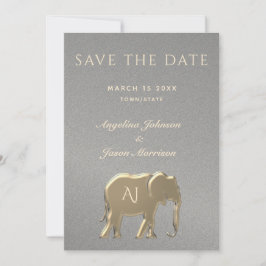 Elegante Zilveren en Gouden Bruiloft Save The Date