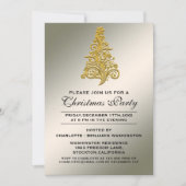 Elegante Zilveren en Gouden Kerstboom Feest Kaart (Voorkant)