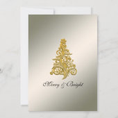 Elegante Zilveren en Gouden Kerstboom Feest Kaart (Achterkant)