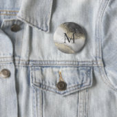 Elegante Zilveren en Gouden Naam Ronde Button 5,7 Cm (In situ)