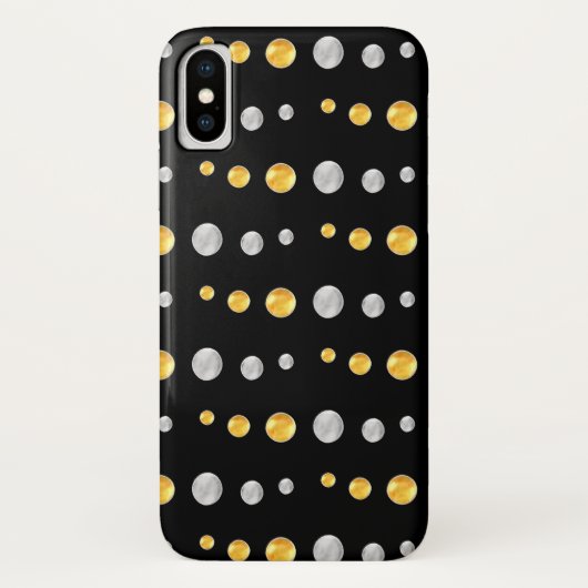 Elegante zilveren en gouden stippen Case-Mate iPhone case (Achterkant)