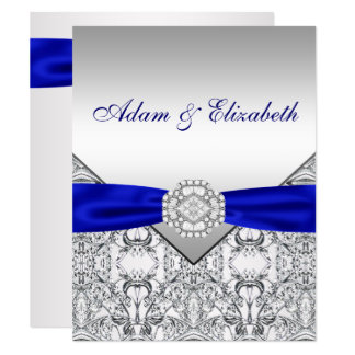 Elegante zilveren en koninklijk blauwe Bewaar de d Save The Date
