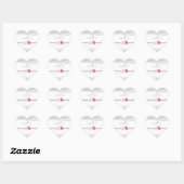 Elegante zilveren en roze Rose Envelope Seal Hart Sticker (Vel)