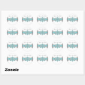 Elegante zilveren en turquoise stickers (Vel)
