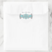 Elegante zilveren en turquoise stickers (Tas)