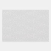 Elegante zilveren en witte decoratieve hart charme inpakpapier vel (Voorkant 2)