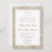 Elegante zilveren en witte rand trouwkaart kaart (Voorkant)