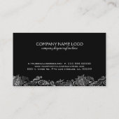 Elegante zilveren en zwarte Paisley bruiloft plann Visitekaartje (Achterkant)