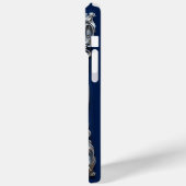 Elegante zilveren F-letter monogram Case-Mate iPhone Case (Achterkant / Links)