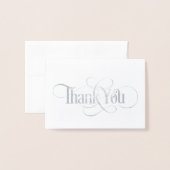 Elegante zilveren folie bedankkaart folie kaarten (Voorkant met envelop)