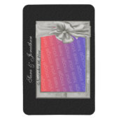 Elegante zilveren foto Lijst gepersonaliseerde bru Magneet (Verticaal)