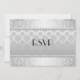 Elegante zilveren foto trouwuitnodiging RSVP Kaart