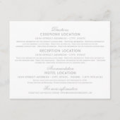 Elegante zilveren  Glamour bruiloft informatie Informatiekaartje (Voorkant)