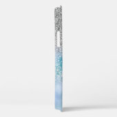 Elegante zilveren glans ombre,diamanten monogram Case-Mate iPhone case (Achterkant / Rechts)