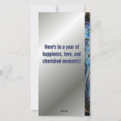 Elegante zilveren glans, schaalrand, kerstkaart (Achterkant)