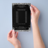 Elegante Zilveren Glitter aan beide zijden Flyer (Hand)