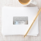 Elegante zilveren glitter bokeh bruiloft etiket (Insitu)